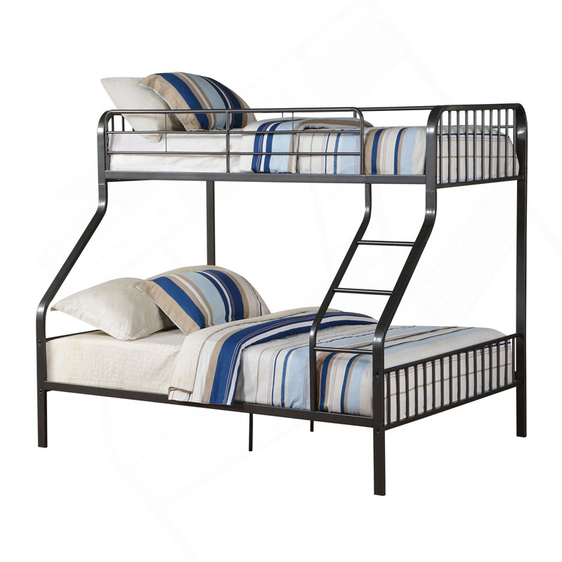 Lit superposé simple TG / grand avec échelle intégrée Gunmetal