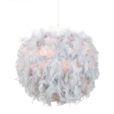 Eye-Catching and Modern Genuine Feather Decorated Pendant Light Shade