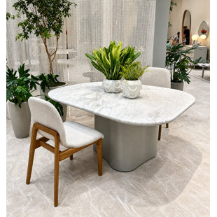 Fiona Organic Dining Table with Marble top