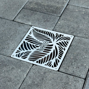 6 In. Premium Stainless Steel Heavy Duty Square Paver Drain Grate For Multiple Pipe Sizes - Drainage Cover