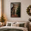 Couple, plaçant une étoile dorée sur un arbre de Noël, art mural sur toile-688710883