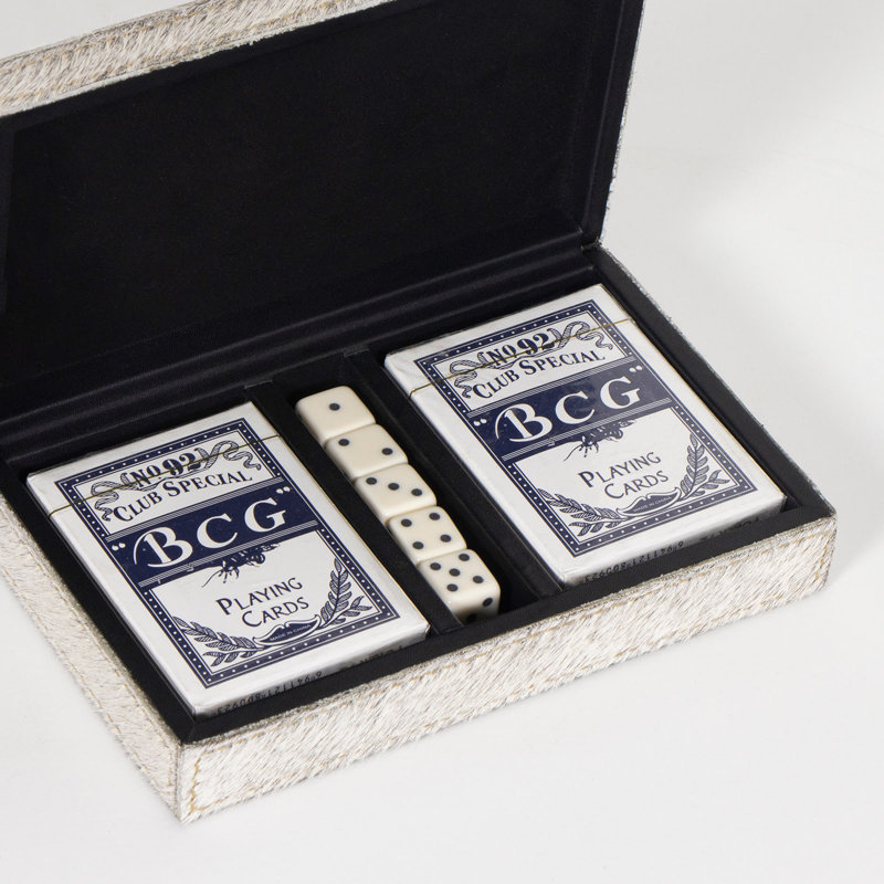 Andres Hair on Hide Playing Card Set (Grey)