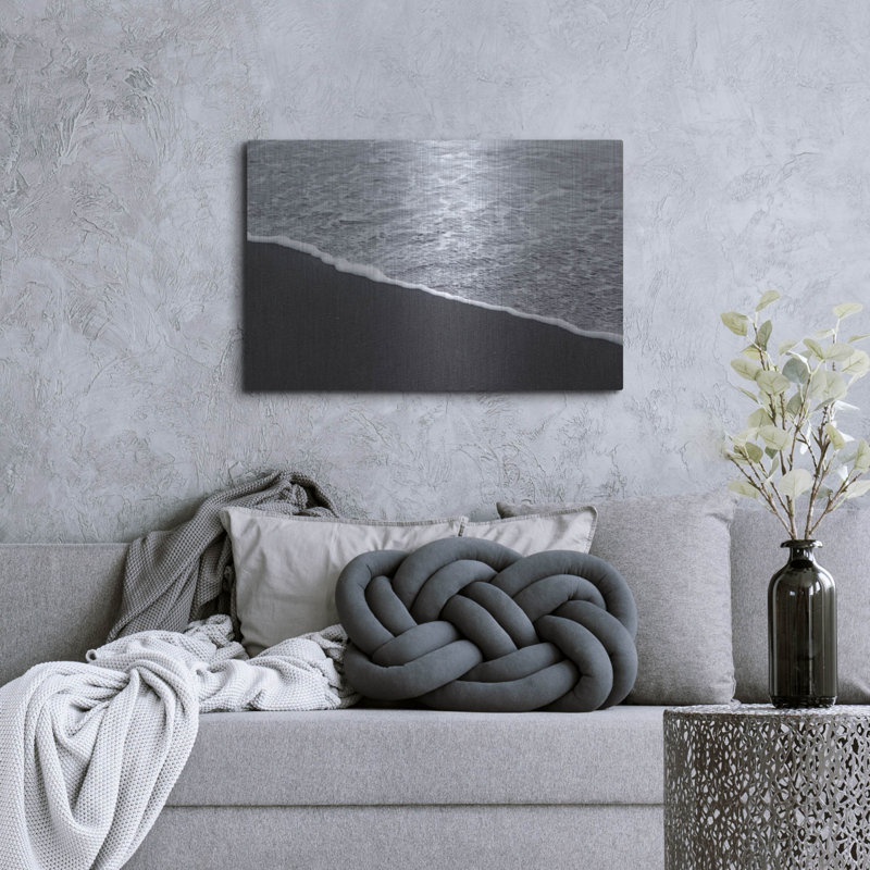 Art mural en métal Rosecliff Heights «Black Sand No. 2» par Tamar Zinna, H 24 po x l 36 po