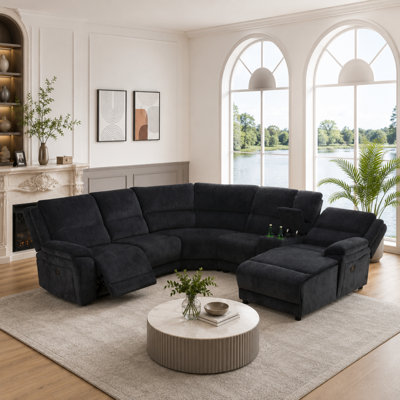 Ensemble de canapés modulaires inclinables 6 pièces en tissu 6 pièces