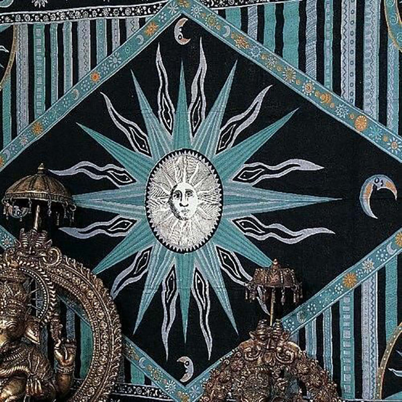 Cotton Tapestry, 70" H x 104" W, Purple/Green