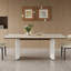 Table de salle à manger de 63 po en pierre blanche moderne, plateau double à deux bases, sièges 6 à 8