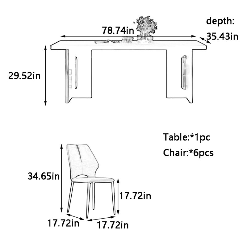 Edmeston, 29.52"H x 78.74"L x 35.43"W