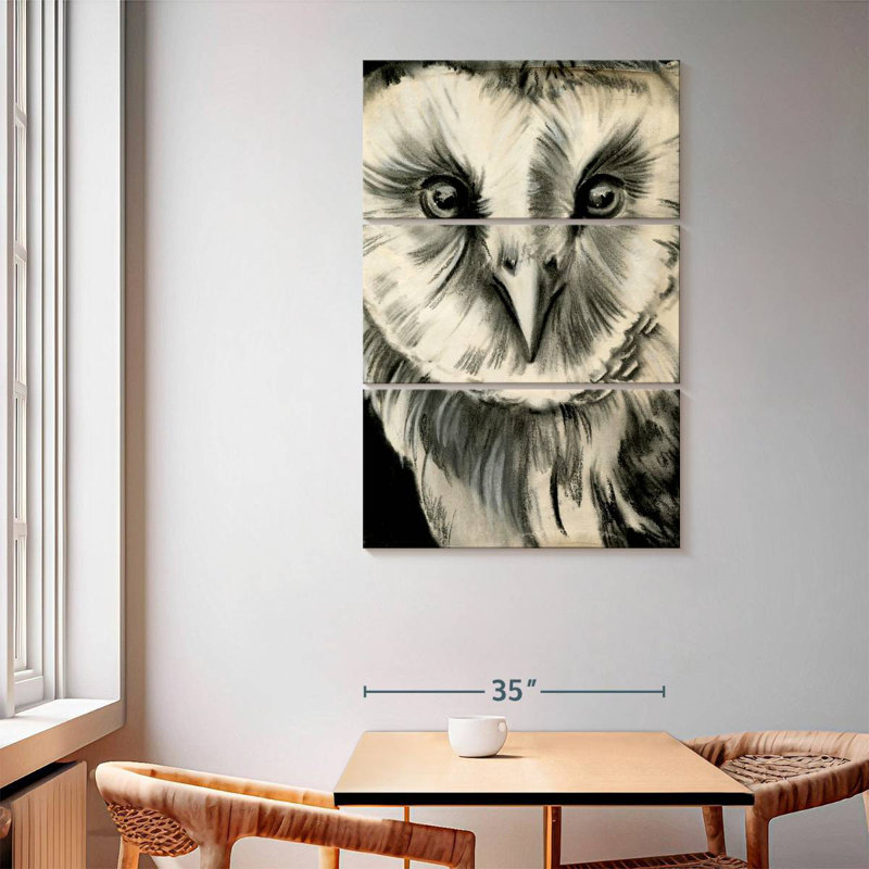 Brampt Charcoal Owl II, 65" H x 42" W