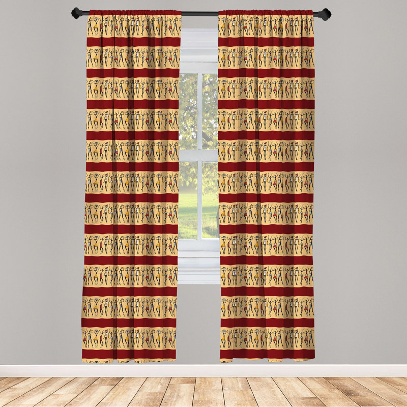 African Semi-Sheer Rod Pocket Sliding Panel, 28" x 95"