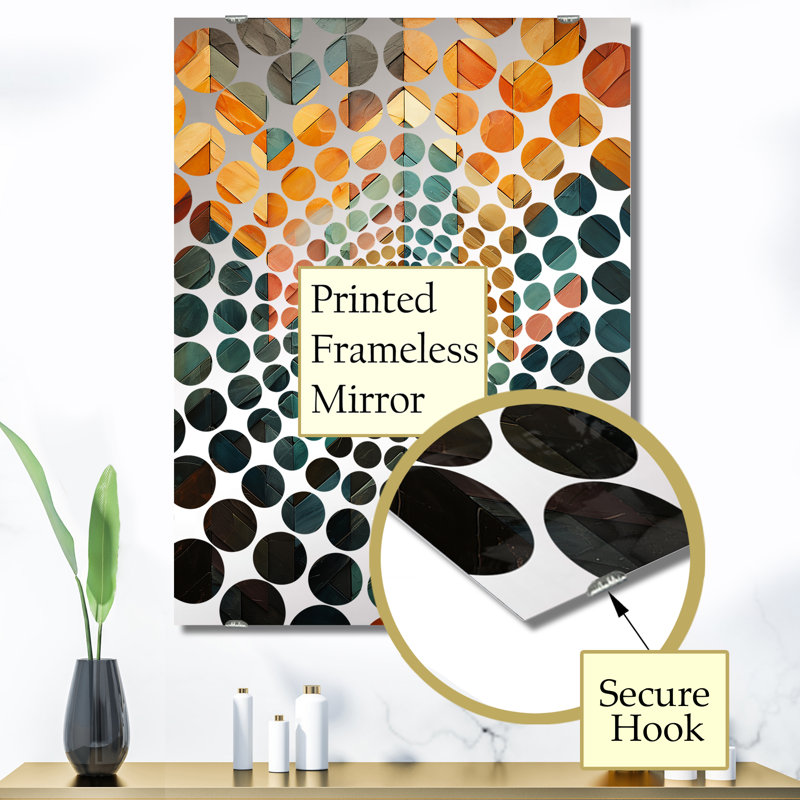 Bouwkamp - grand miroir mural à carreaux abstraits MIR137627, 40 po x 30 po