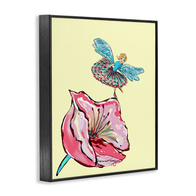 Ballerine fée et giclée encadrée de fleurs, design par Susan Lugar