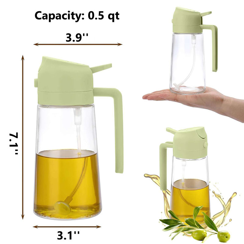 2 Pieces 100% Glass Oil Dispenser Set