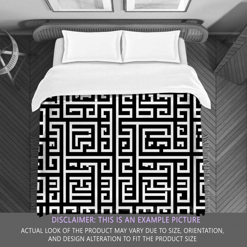 Machine Printed Comforter, Twin Comforter, Black/White Geometric