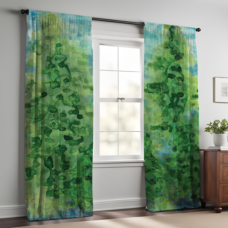 Paire de rideaux semi-transparents en polyester sahur, L 40 po x H 52 po