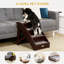 Foldable 4 Step Pet Stairs with Non-Slip Mats, Beige Plastic Pet Ramp for Small Dogs & Cats, Supports up to 10kg, 62 x 38 x 49.5cm-1819653800