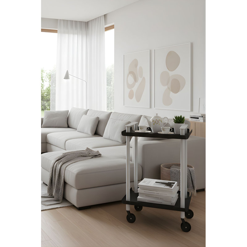 Zeigler Serving Cart, Black, Grey