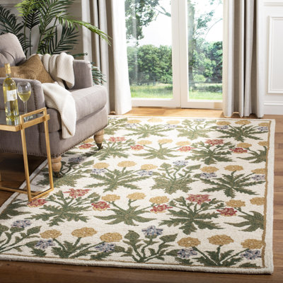 Tapis en laine crocheté à la main Emrick