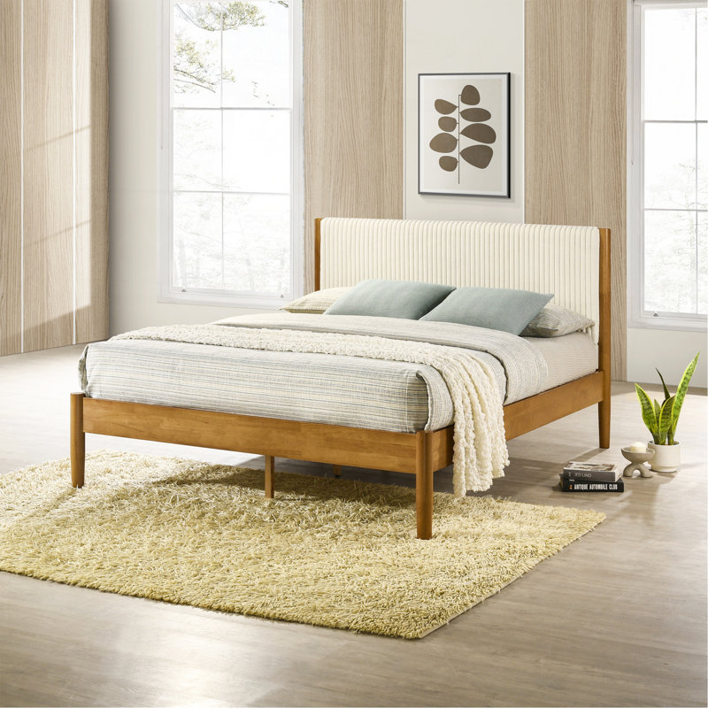 Ensemble de chambre à coucher en bois d'hévéa 5 pièces Vichy
