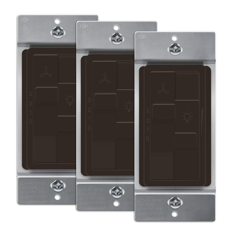 Gradateur à 3 voies de 150 watts TopGreener Kalide 15 po - Brun (paquet de 3), Brun
