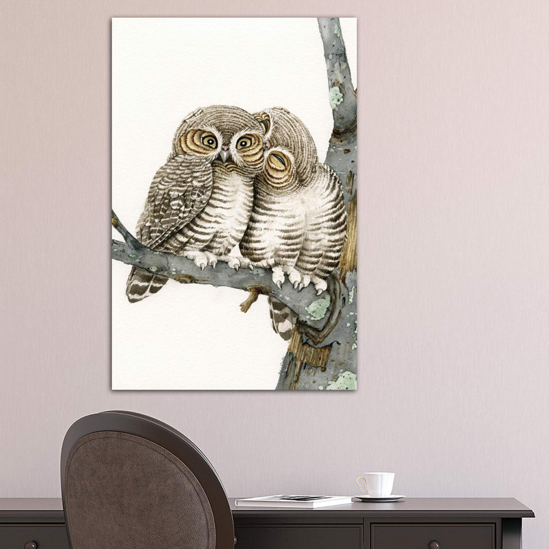 Owl Smooch by Tracy Lizotte - Wrapped Canvas Print, 101.6 cm H x 66.04 cm W x 1.91 cm D
