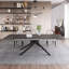 Ensemble de table de salle à manger extensible en pierre frittée 9 pièces avec chaises en cuir 102,36 po Kerius-785011081