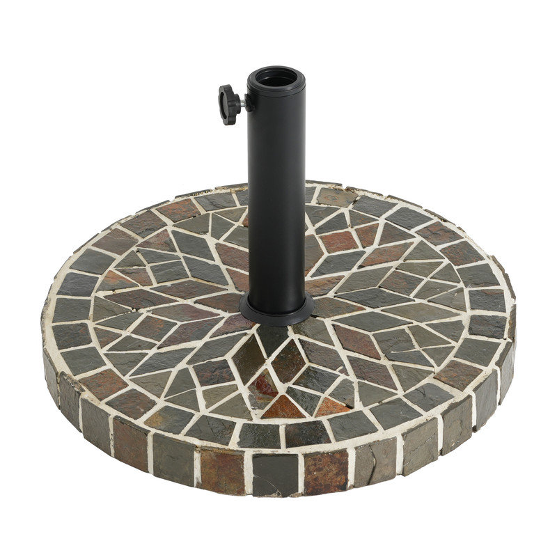 Base de parasol circulaire en mosaïque avec support réglable