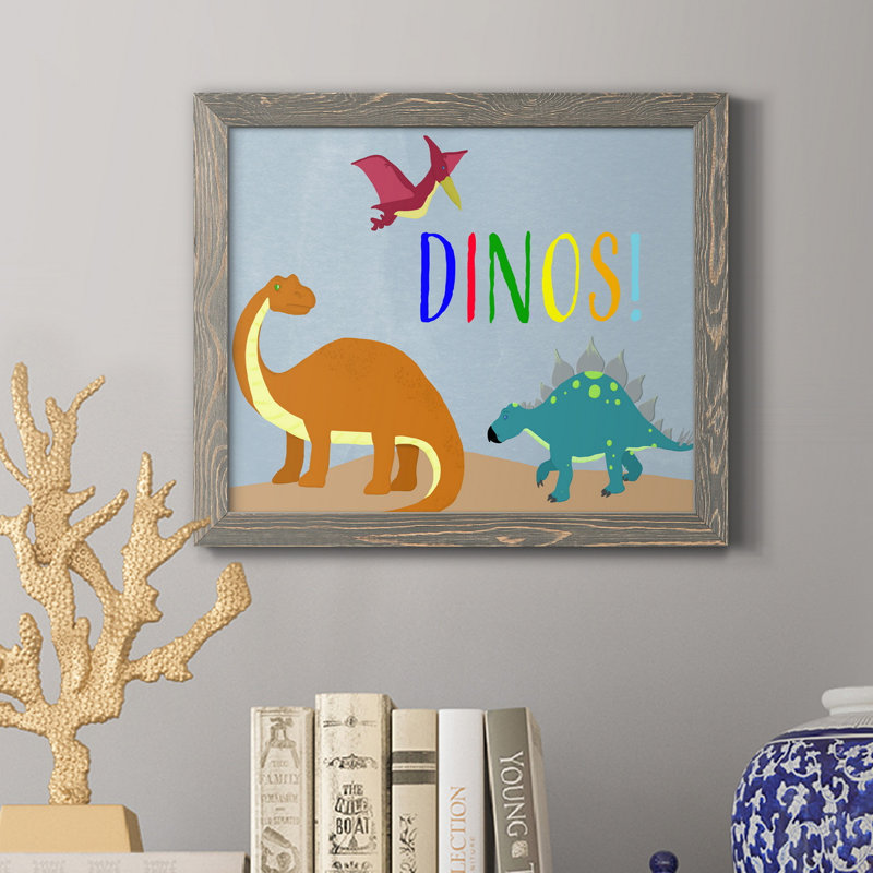 Dinos! - Cadre photo, impression sur toile, H 24 po x l 18 po x P 1,5 po, gris