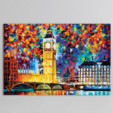 « big ben london 2012 », reproduction d’art sur toile tendue, H 18 po x l 26 po x P 1,5 po