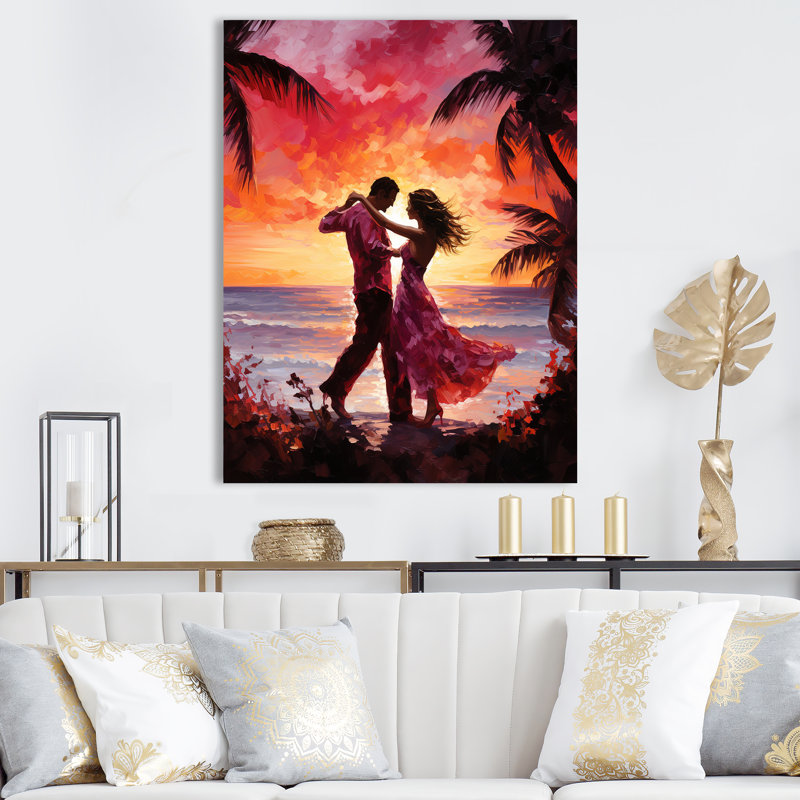 " Dance Salsa In Sunset V ", 20" H x 12" W x 1" D, Wrapped Canvas