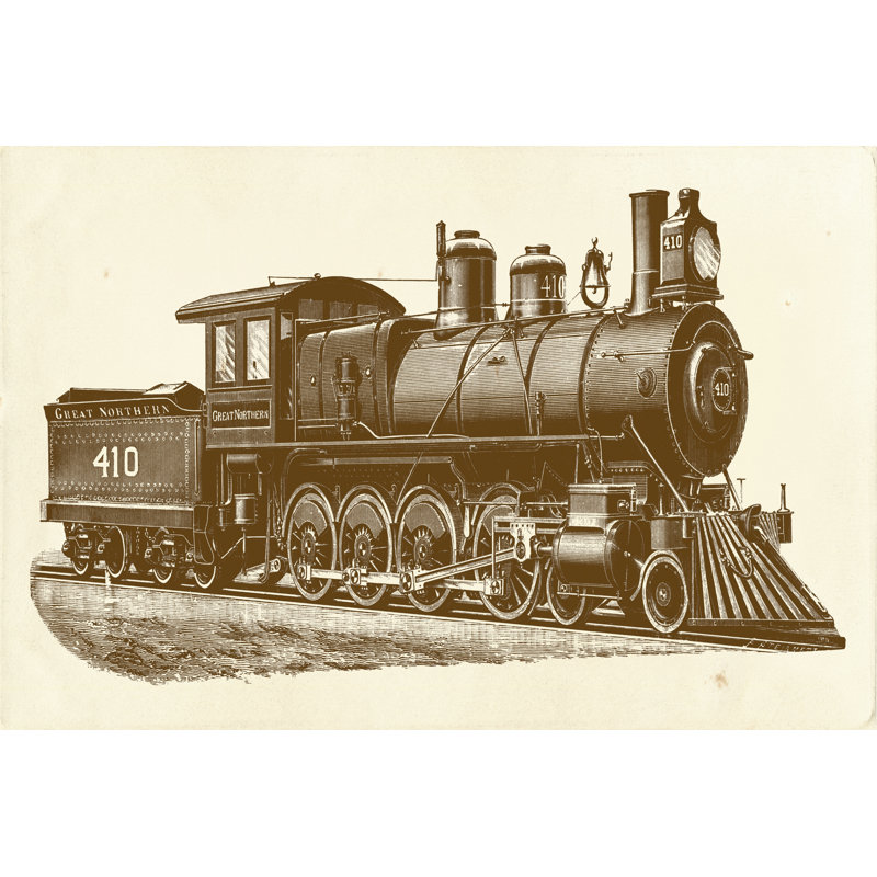 Train Engine I - Wrapped Canvas Print, 30cm H x 46cm W x 3.8cm D