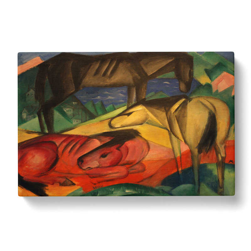 Three Horses by Franz Marc - Wrapped Canvas, 50cm H x 76cm W x 3cm D