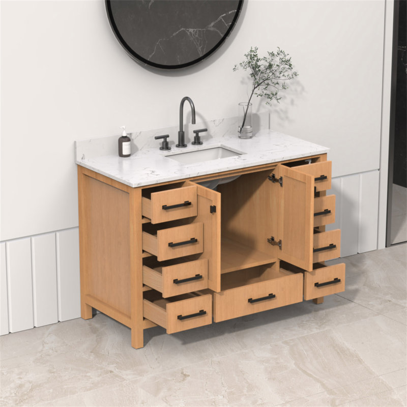 Meuble-lavabo autoportant 48 po avec comptoir 48 po, Chêne, 48"