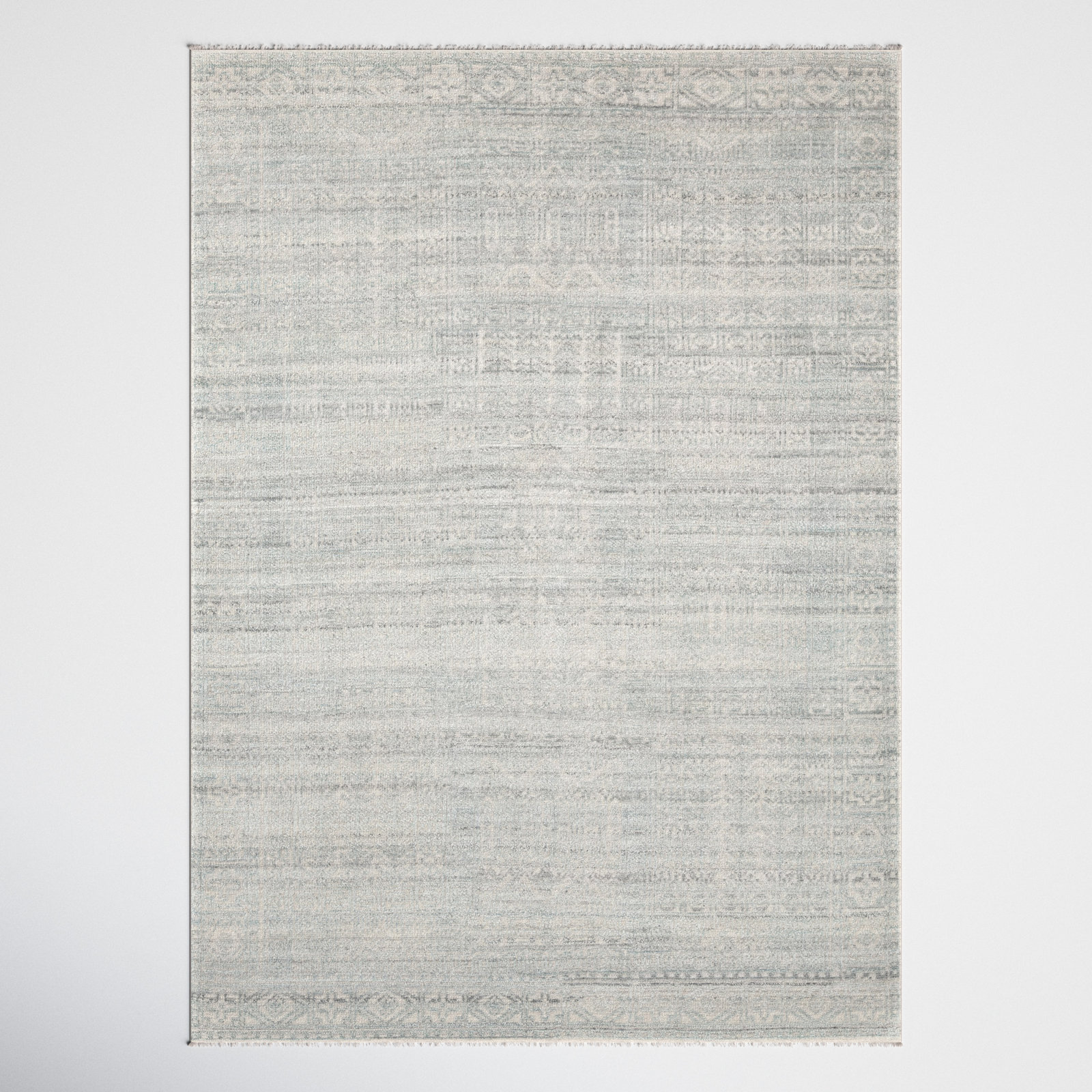 Indrakumar Teal Gray Hand-Knotted Rug, Rectangle 2' x 3'