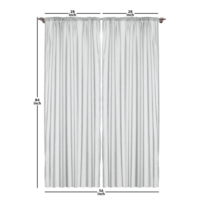 Abstract Semi-Sheer Rod Pocket Curtain Panels, 28" x 84"