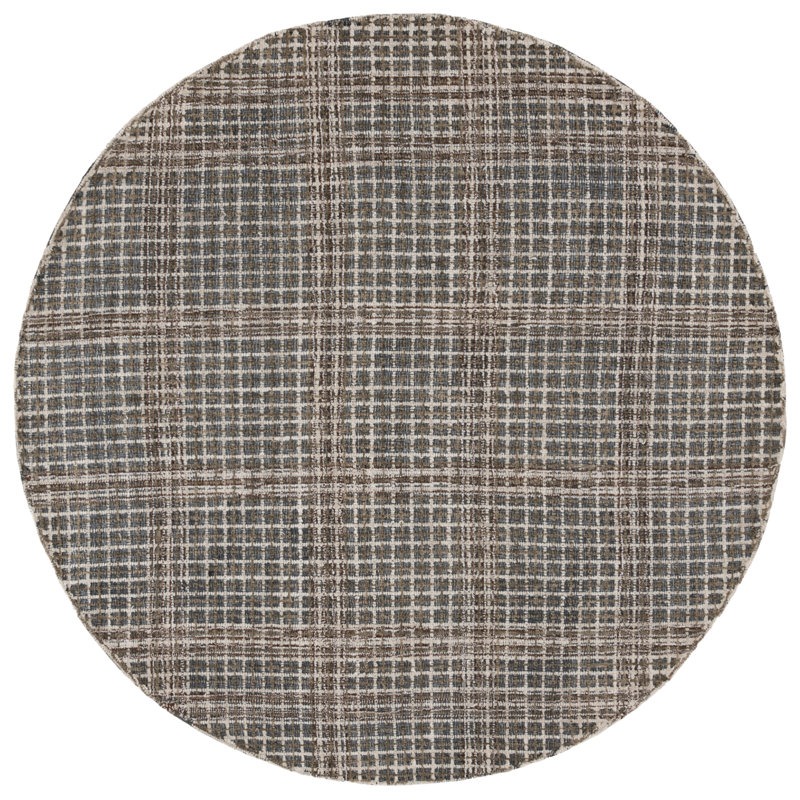 Tapis géométrique en laine et coton touffeté Tietjen, Rond 6 pi