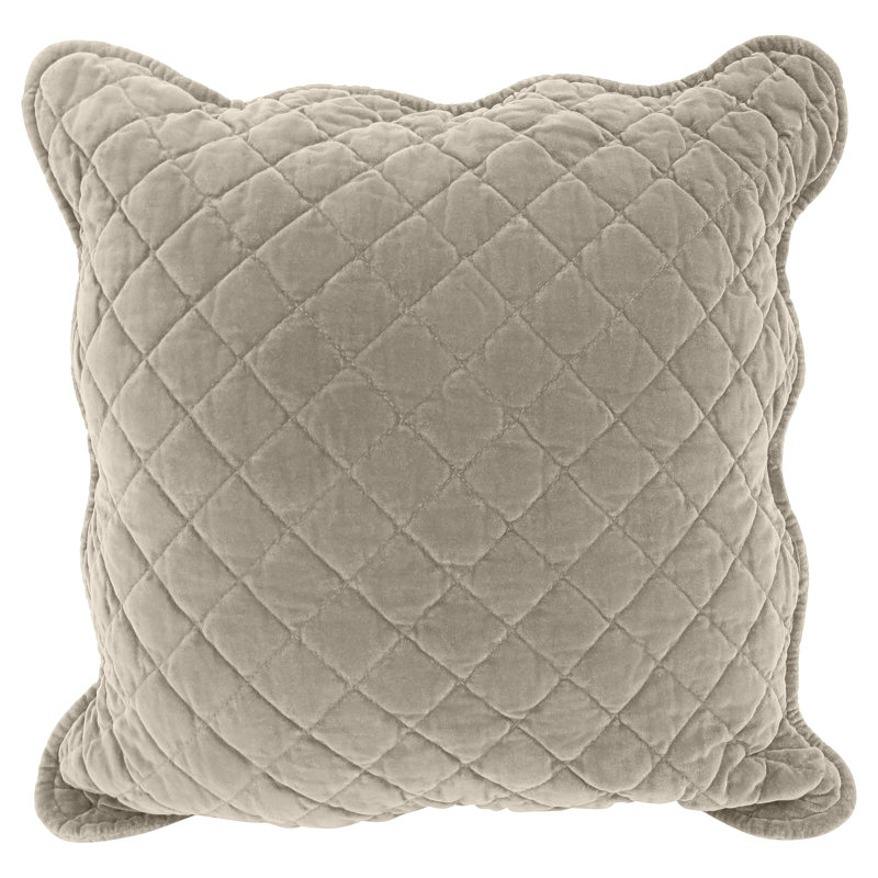 Monterra Cotton Geometric Square Cushion, Cream