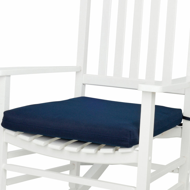 Emjay Indoor/Outdoor Chair Seat Pad Cushion with Removable Cover and Ties, Navy