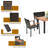Clinger 6 - Person Acacia Wicker Patio Dining Set with Rectangular Table