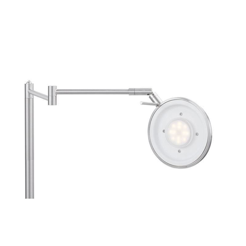 Millsap 48'' LED Swing Arm Floor Lamp, Satin Nickel