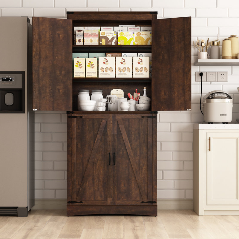 Frostia 71'' Kitchen Pantry, Vintage Brown
