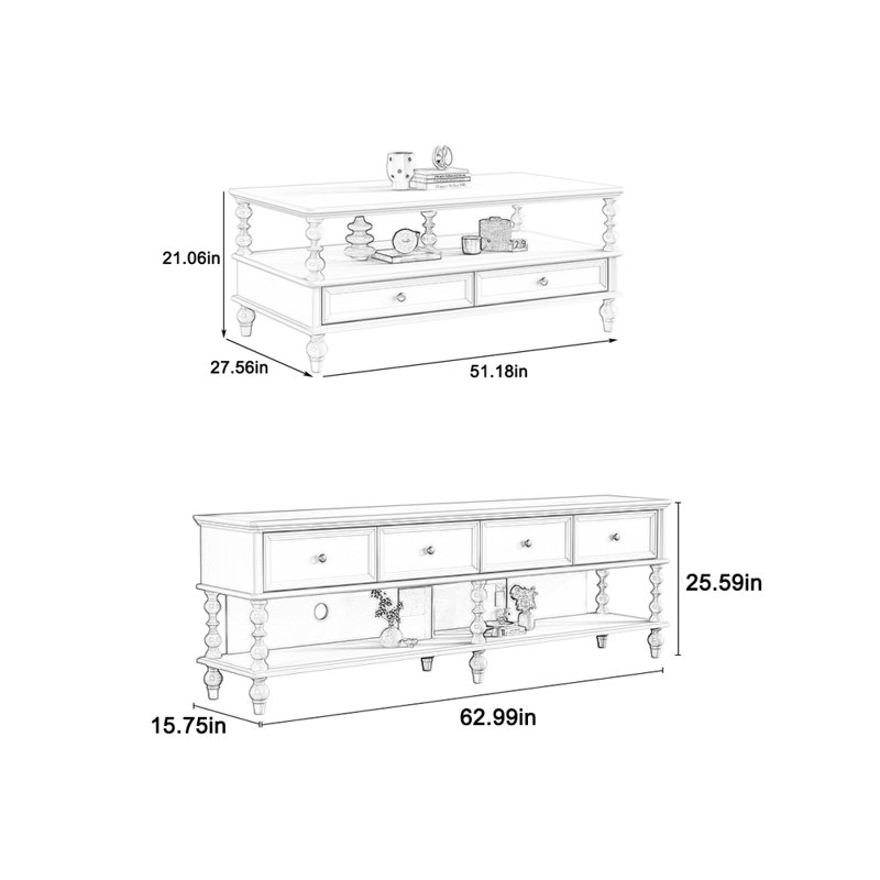 Practical TV stand coffee table