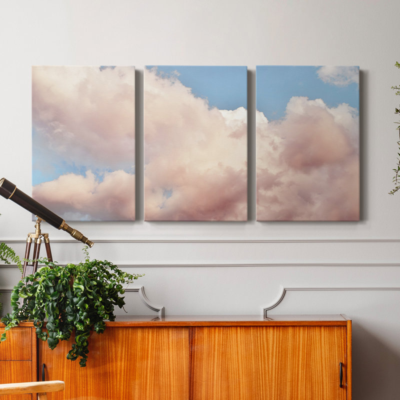 Toast Clouds I - Toile tendue avec châssis de qualité supérieure - Prêt à être accroché, H 36 po x l 72 po x P 1 po