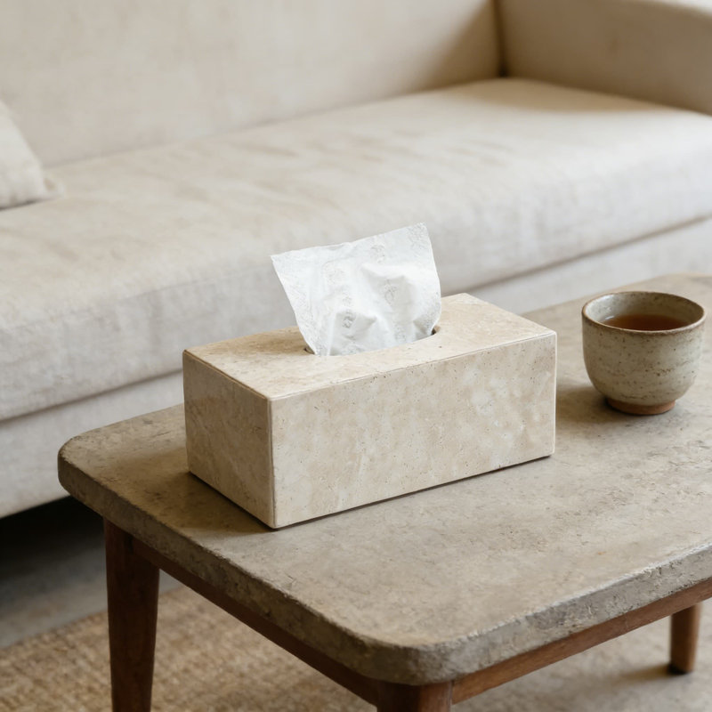 Couvercle de boîte à mouchoirs en marbre naturel, support décoratif en pierre lourde pour la décoration intérieure, la cuisine, la salle de bain et le bureau