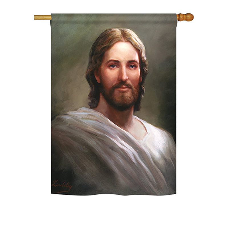 Drapeau maison en polyester 2 côtés savior, H 40 po x l 28 po