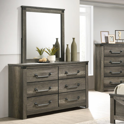 Commode 6 tiroirs avec miroir Carrizales