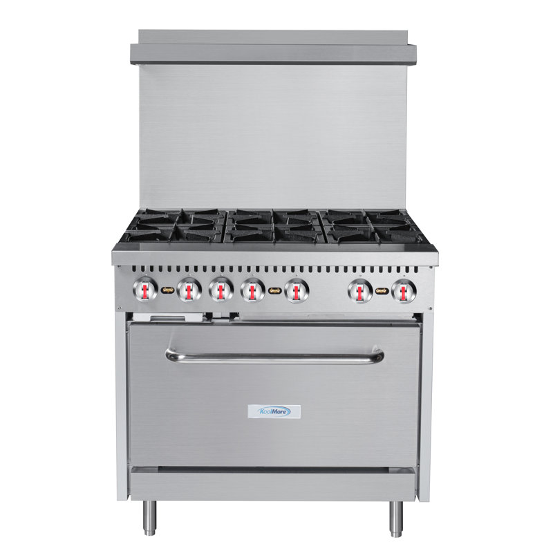 KoolMore 36'' Stainless Steel Commercial Convection Oven with 6 Burners