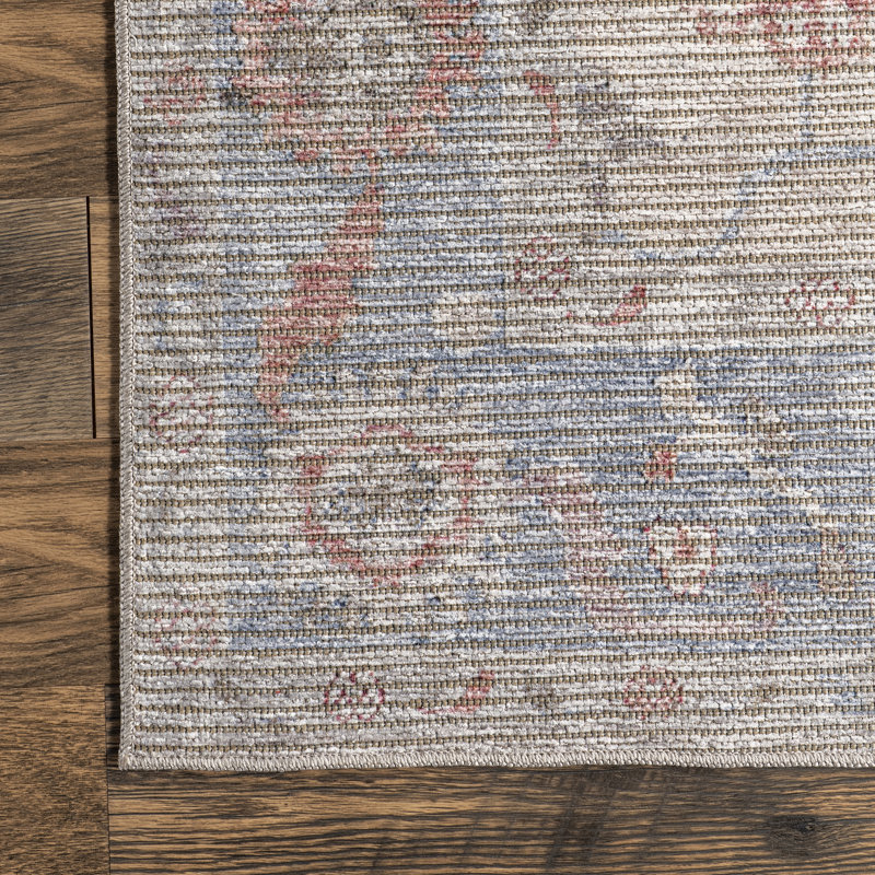 Delana SpinClean Persian Floral Machine Washable Area Rug, Rectangle 5'3" x 8'