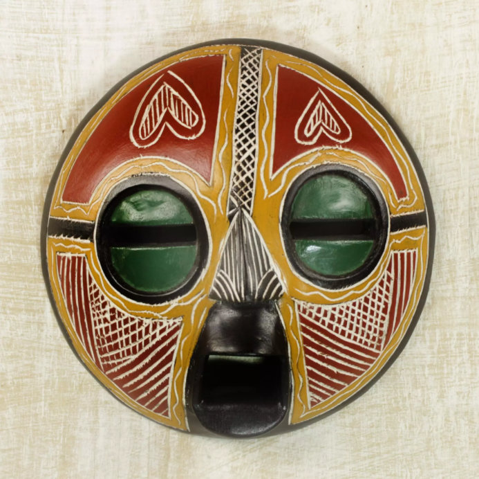 Décoration murale de masque en bois afrique du cœur of africa