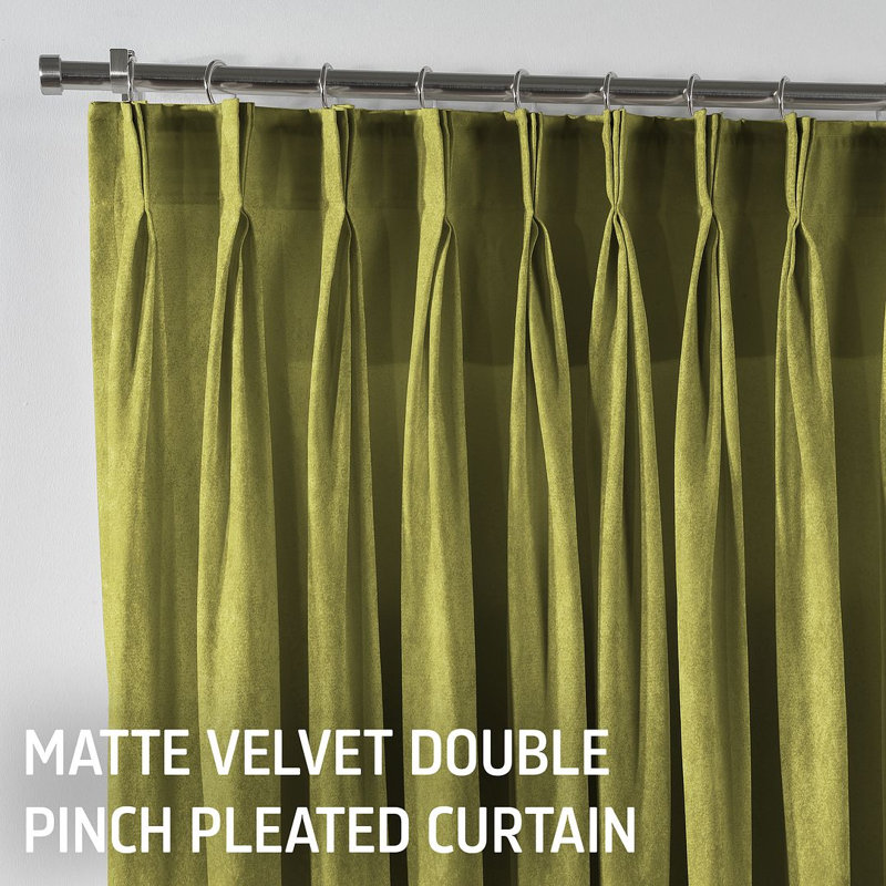 Room Darkening Single Curtain Panel, Olive Green, 65cm Width x 295cm Drop