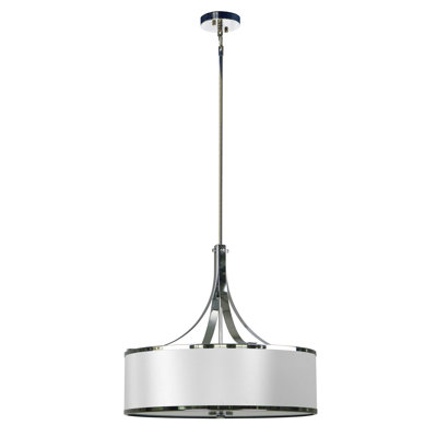 Lustre tambour 4 lumières à abat-jour